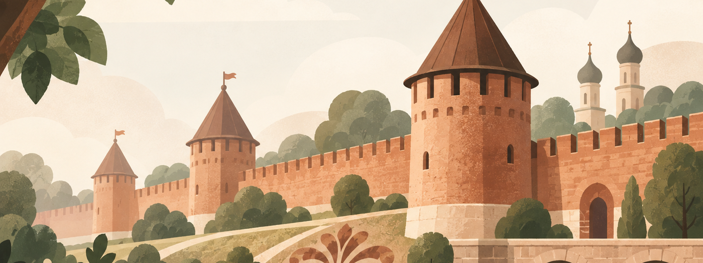 Тульский кремль в фирменной иллюстративной стилистике Игровара
